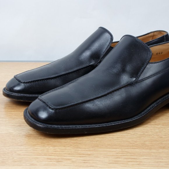 Gravati Leather Slip On Loafers Dress Shoes Black 8M Italy main image 6